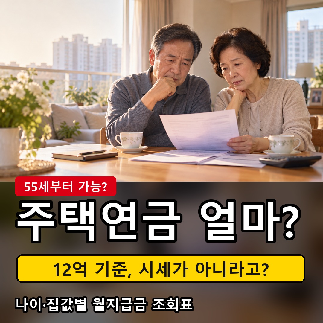 주택연금 가입 조건과 월 수령액을 살펴보는 부부